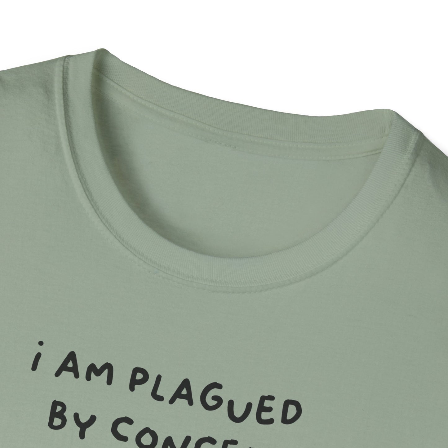 I Am Plagued by Concepts Tee, Existential Meme Cat Design for Overthinkers