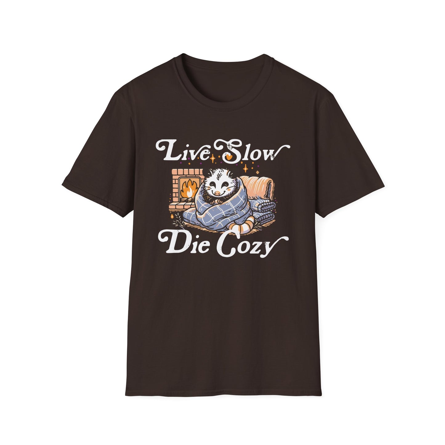 Live Slow Die Cozy Cottagecore Possum Tee