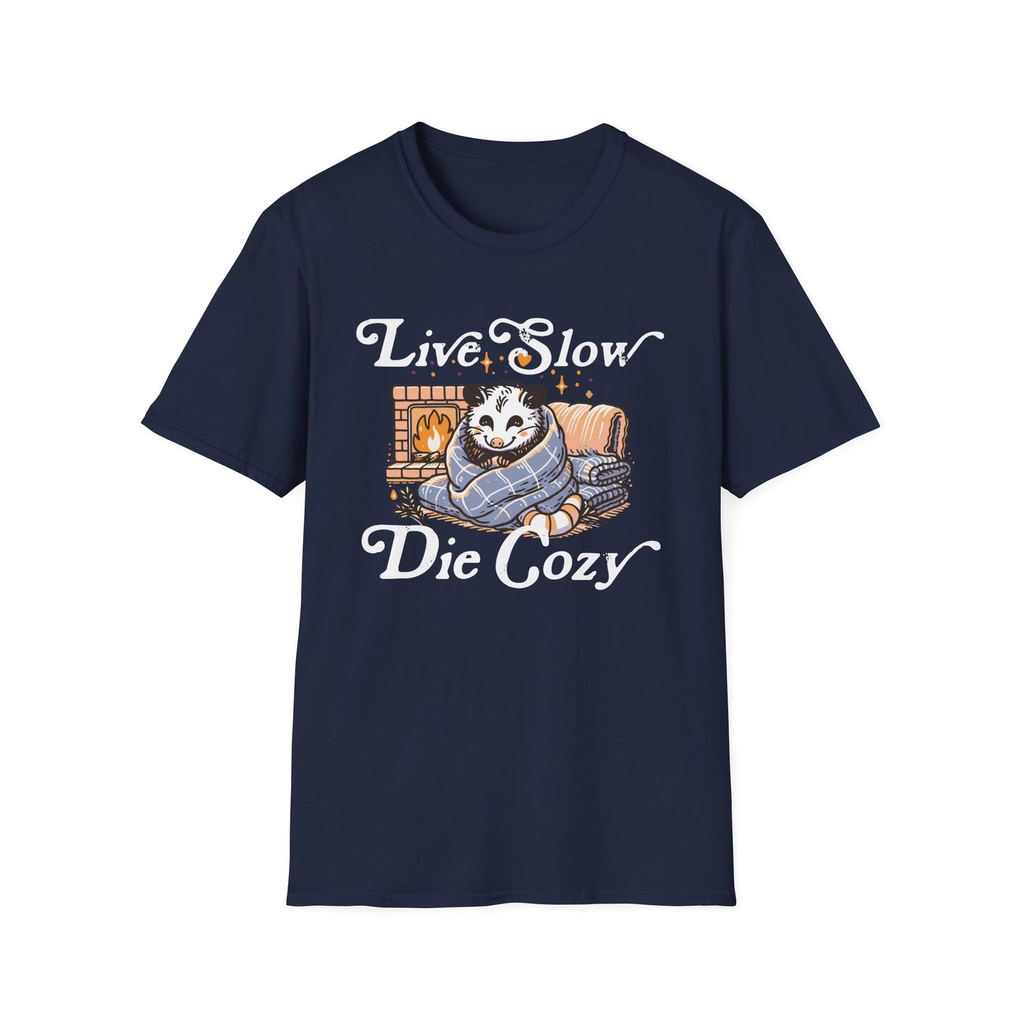 Live Slow Die Cozy Cottagecore Possum Tee