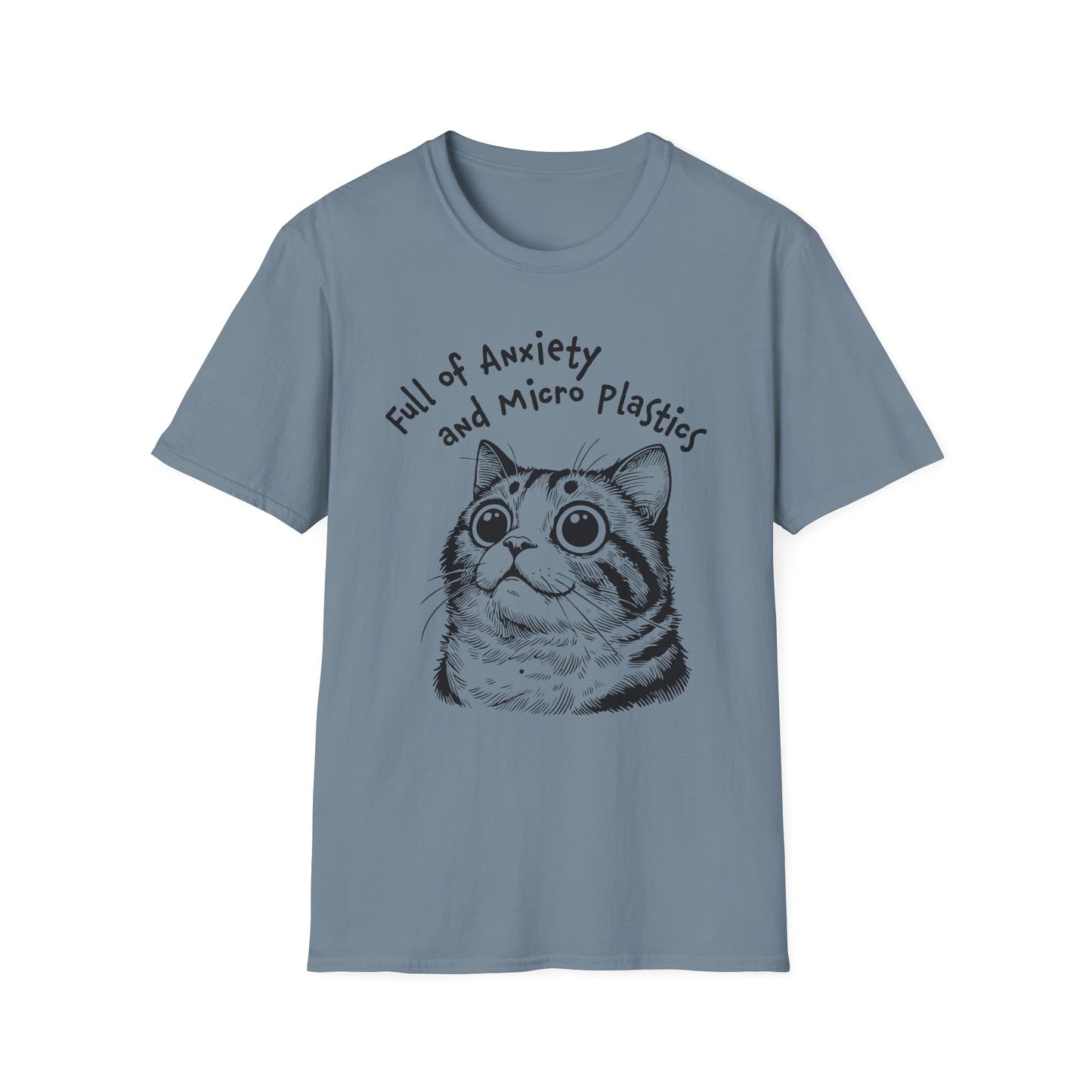 Full of Anxiety and Microplastics Tee, Relatable Mental Health Humor Design