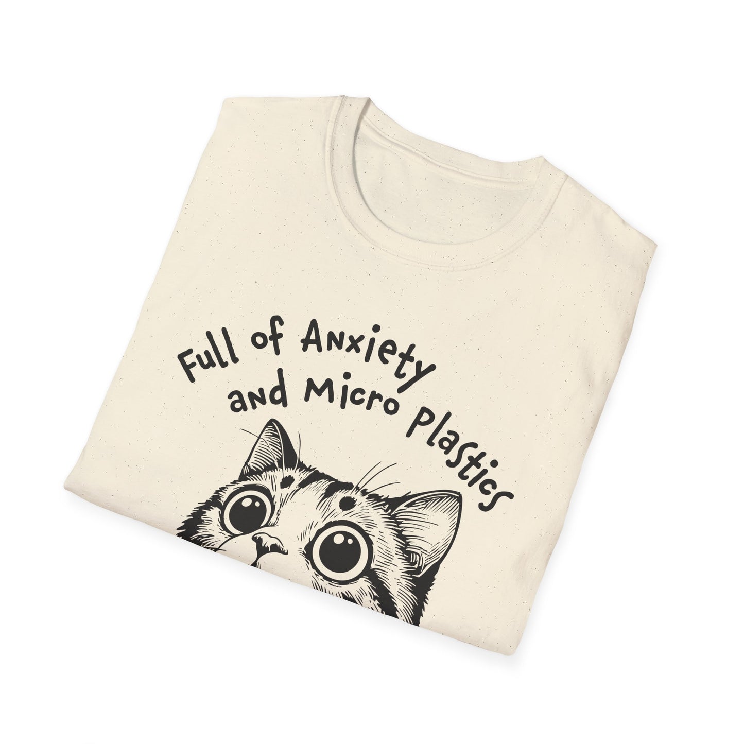 Full of Anxiety and Microplastics Tee, Relatable Mental Health Humor Design