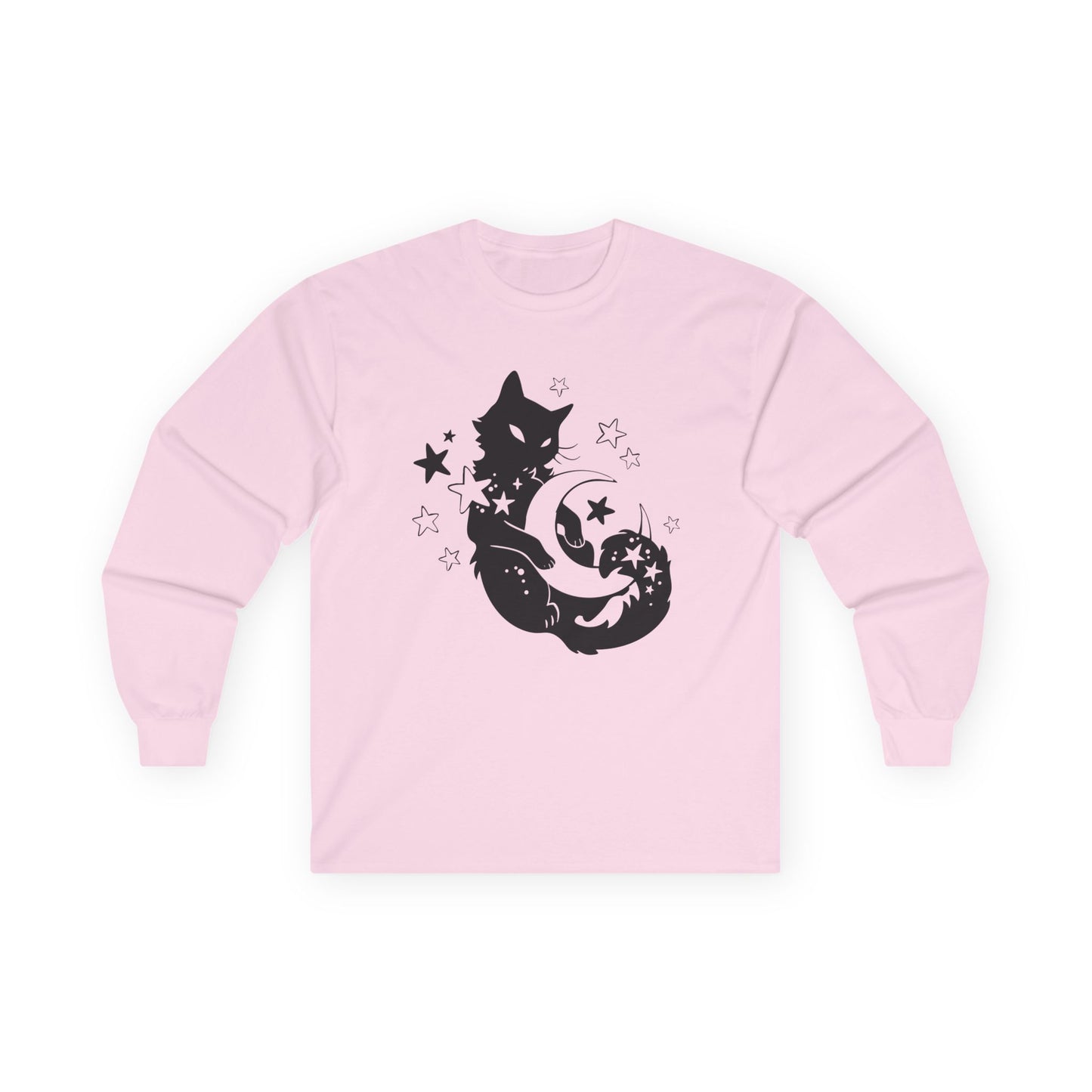 Moon Kitty Amongst the Stars Unisex Ultra Cotton Long Sleeve Tee