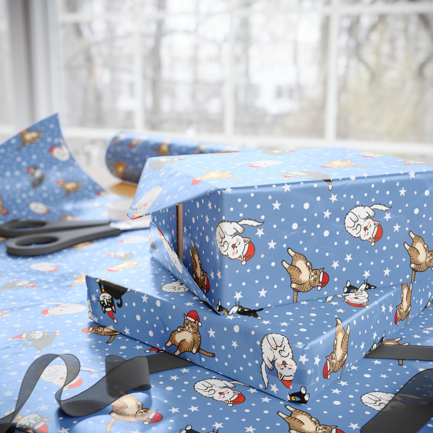 Santa Cat Christmas Wrapping Paper