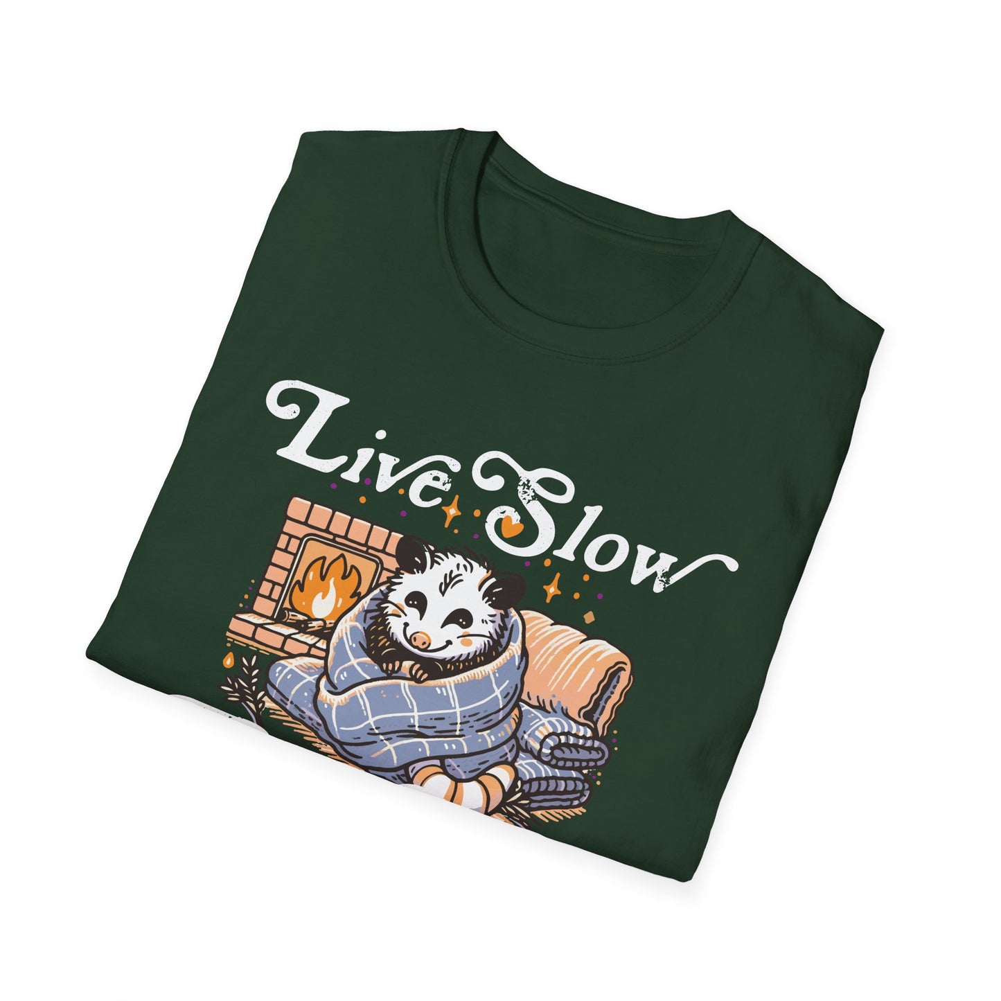 Live Slow Die Cozy Cottagecore Possum Tee