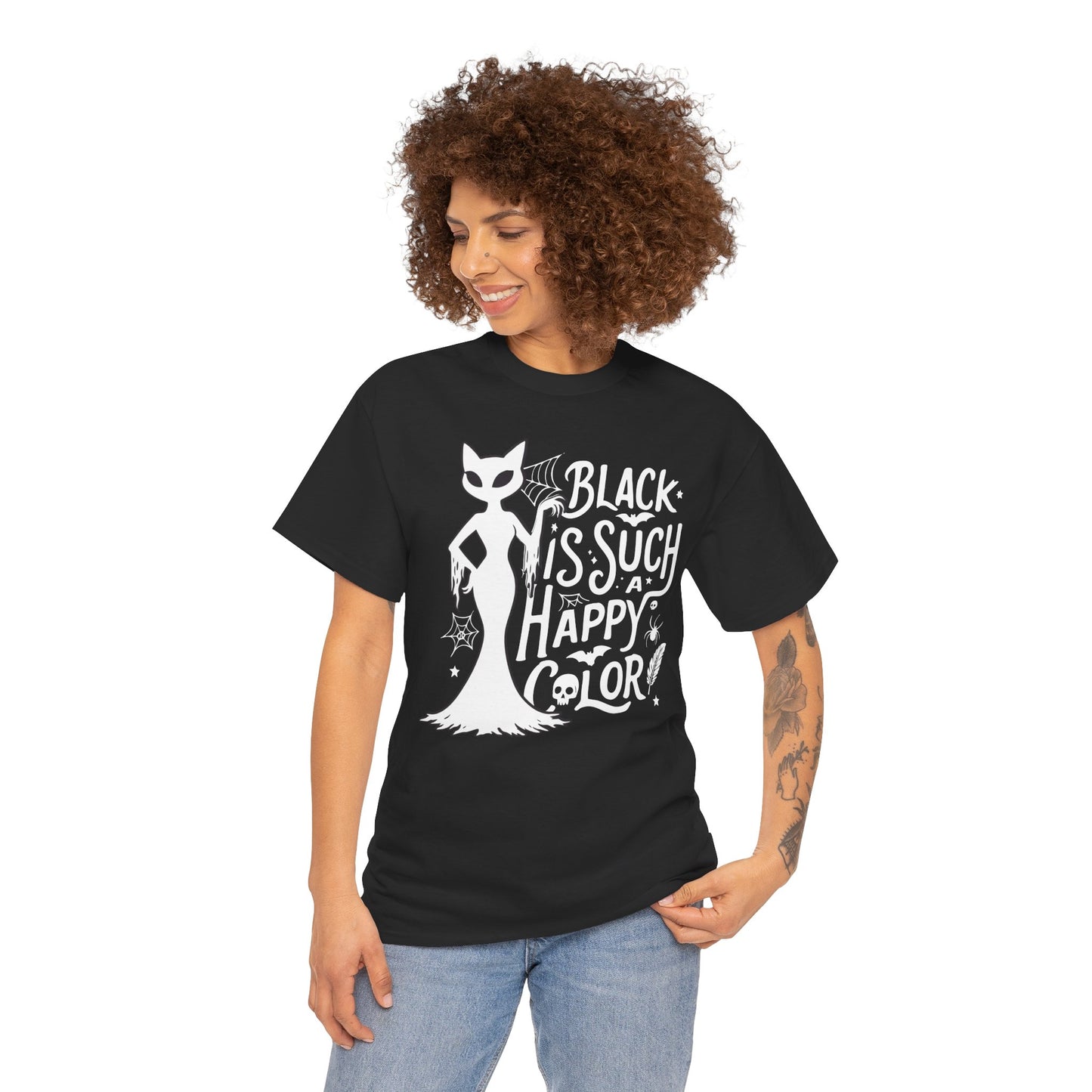 Black is Such a Happy Color T-Shirt for Cat Lovers