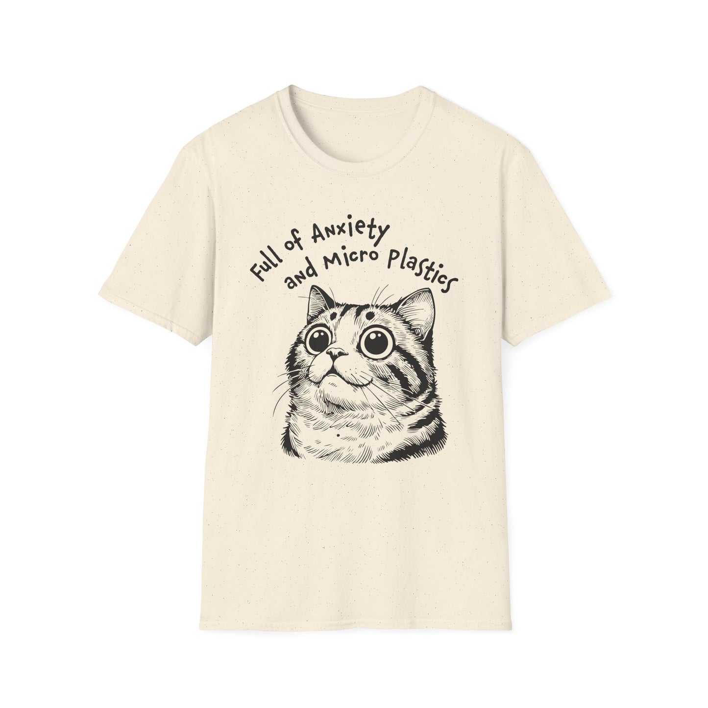 Full of Anxiety and Microplastics Tee, Relatable Mental Health Humor Design