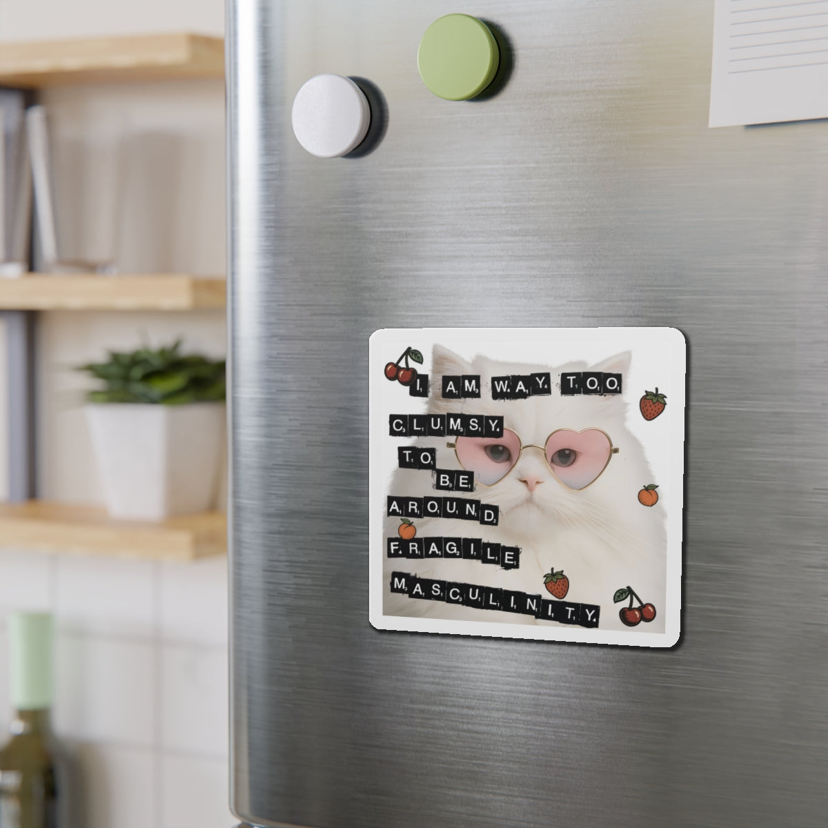 Fragile Masculinity Cat Die-Cut Magnets
