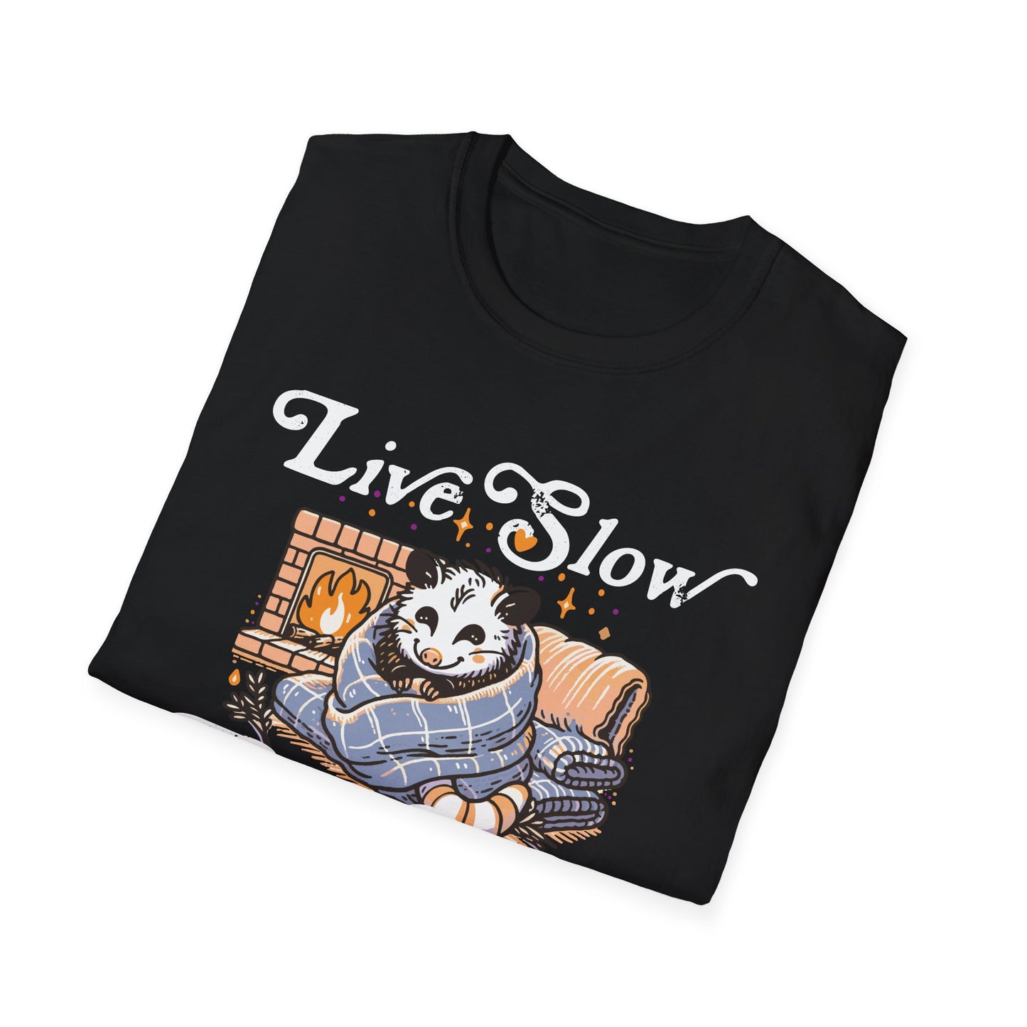 Live Slow Die Cozy Cottagecore Possum Tee