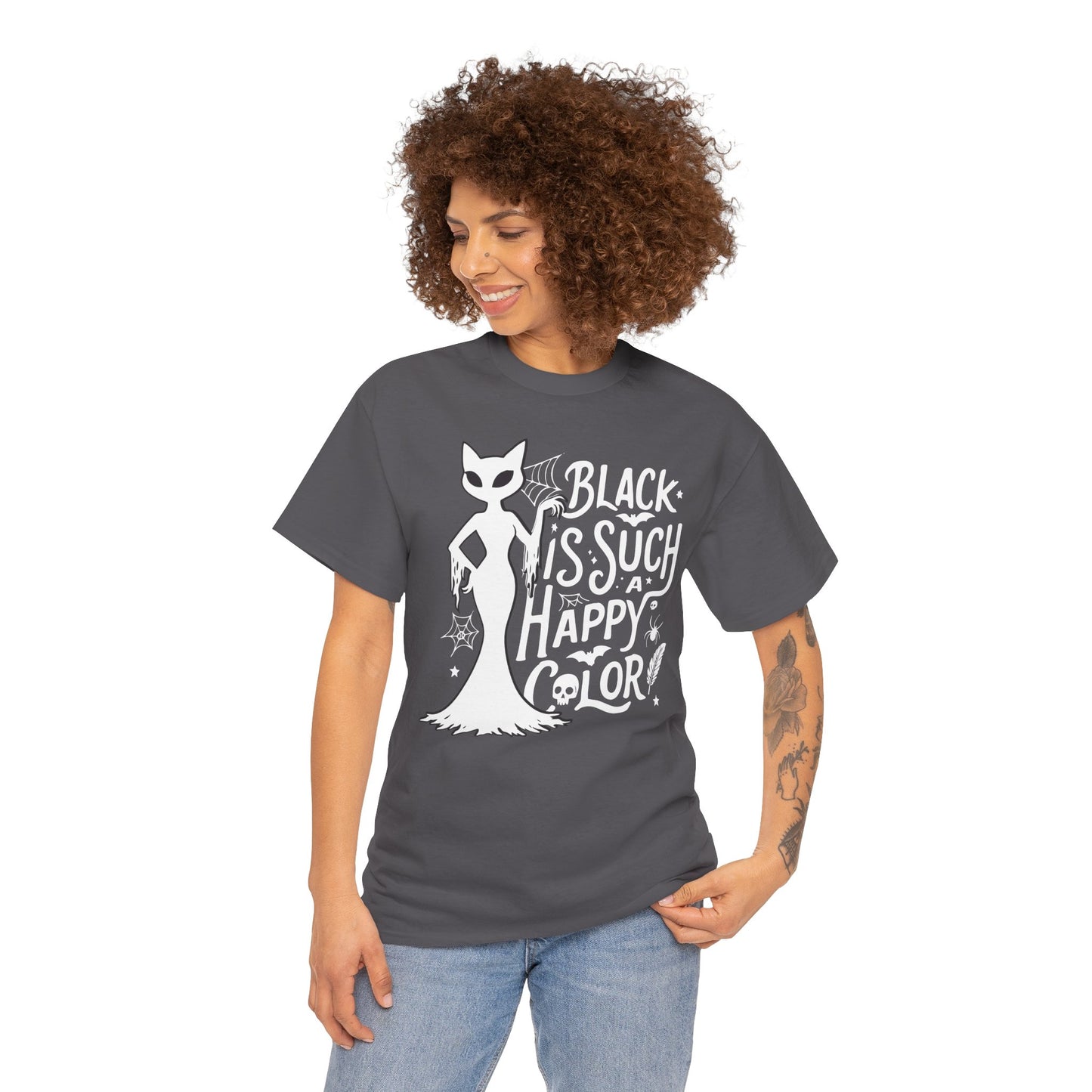 Black is Such a Happy Color T-Shirt for Cat Lovers