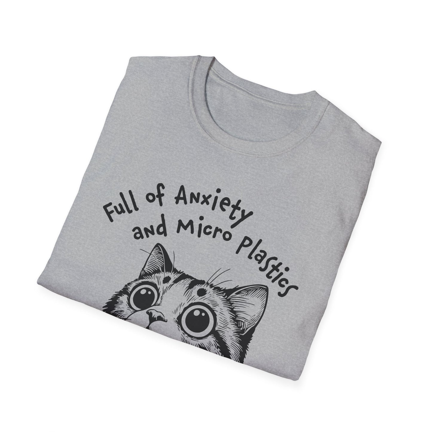 Full of Anxiety and Microplastics Tee, Relatable Mental Health Humor Design