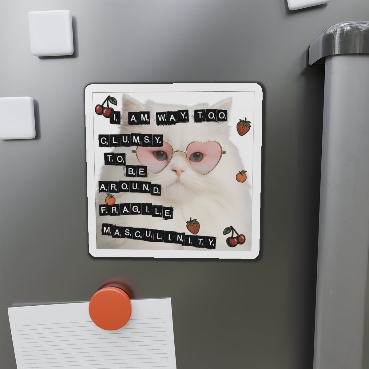 Fragile Masculinity Cat Die-Cut Magnets