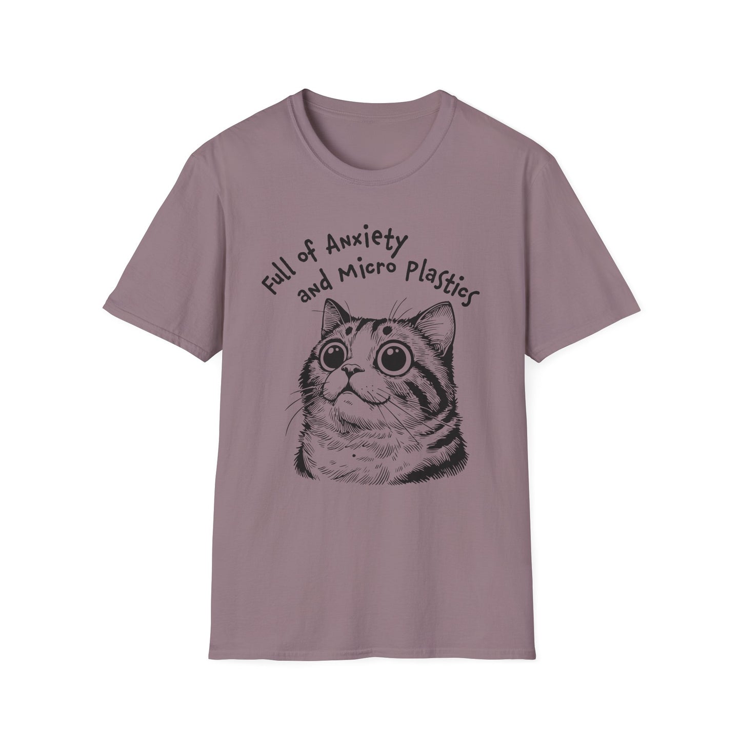 Full of Anxiety and Microplastics Tee, Relatable Mental Health Humor Design