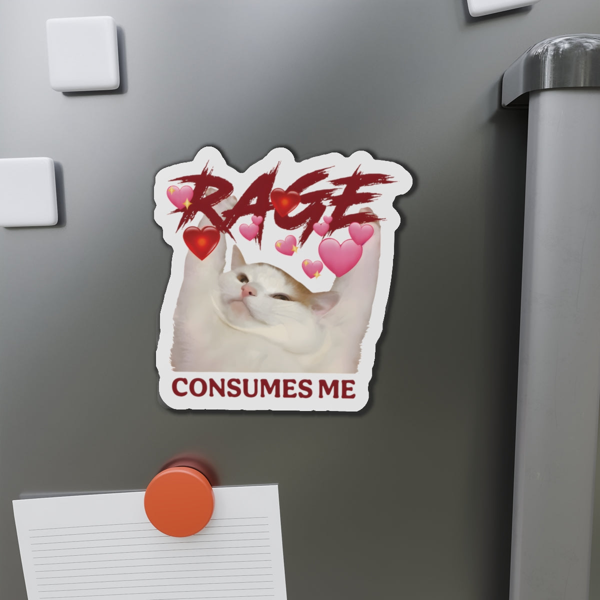 Rage Consumes Me Cat Die-Cut Magnets