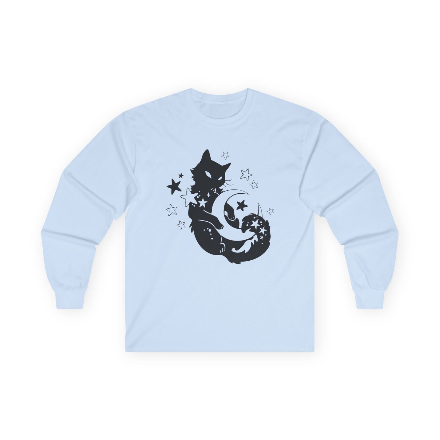 Moon Kitty Amongst the Stars Unisex Ultra Cotton Long Sleeve Tee