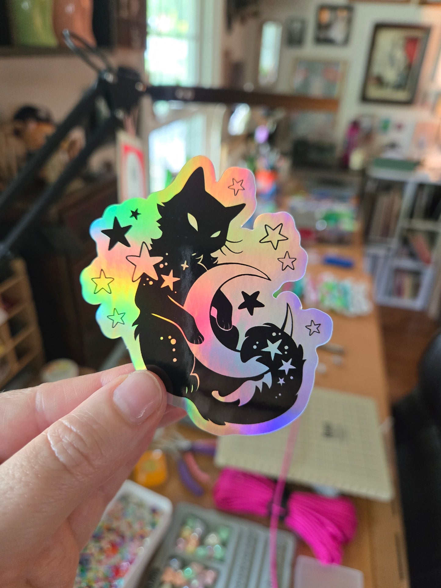 Moon Cat and Stars