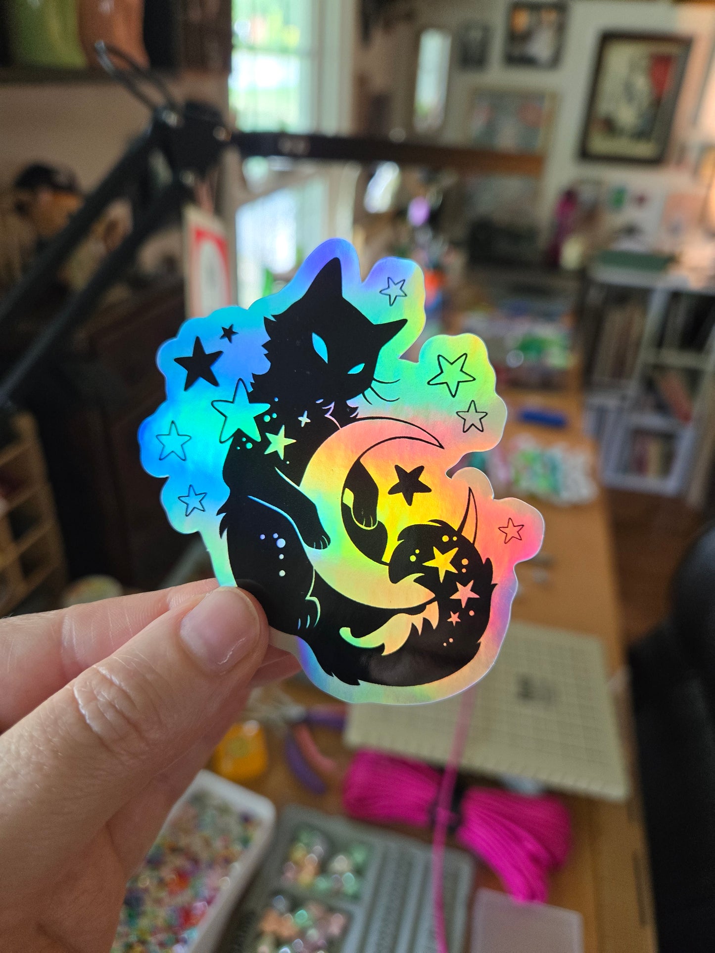 Moon Cat and Stars