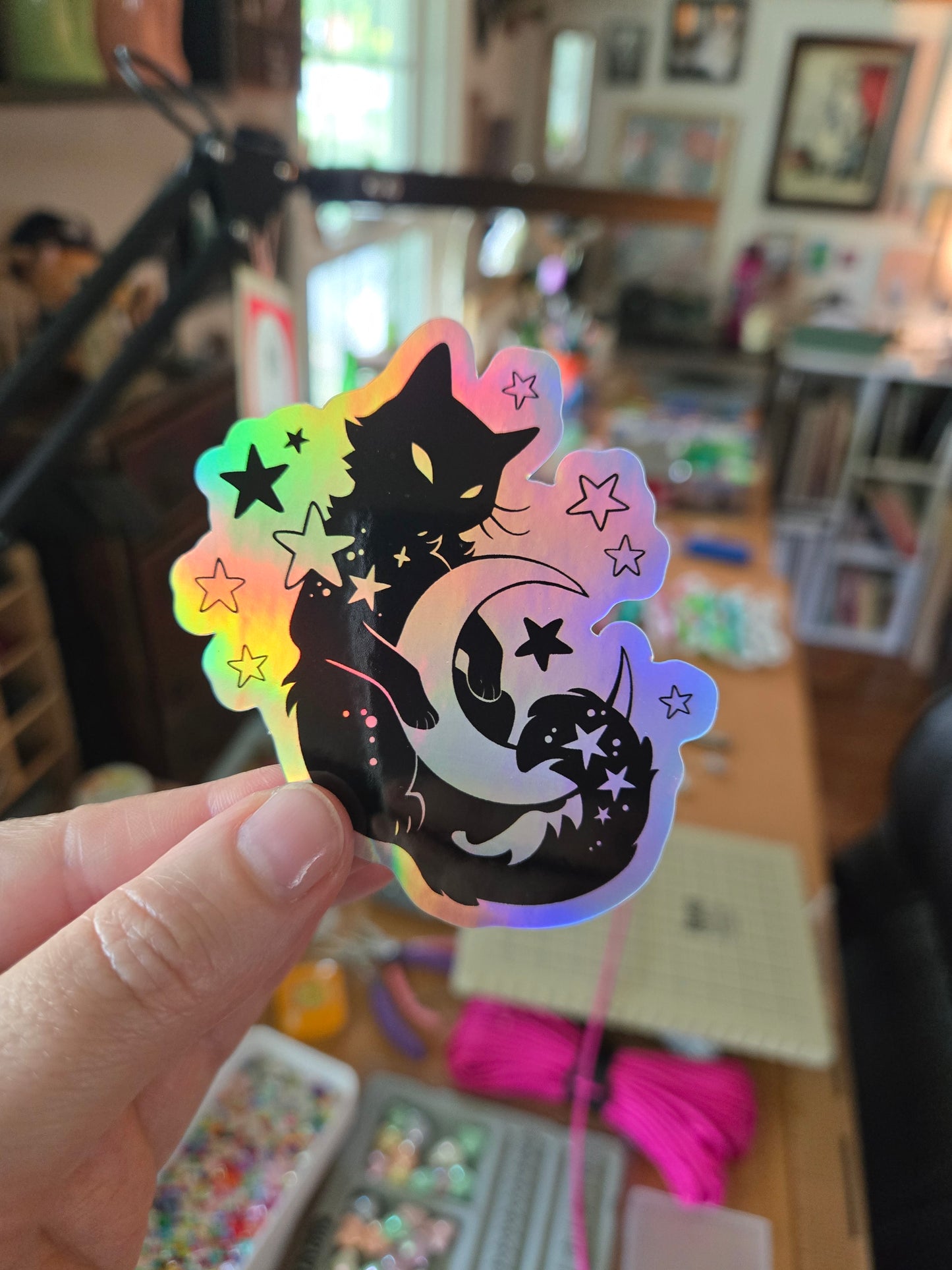 Moon Cat and Stars