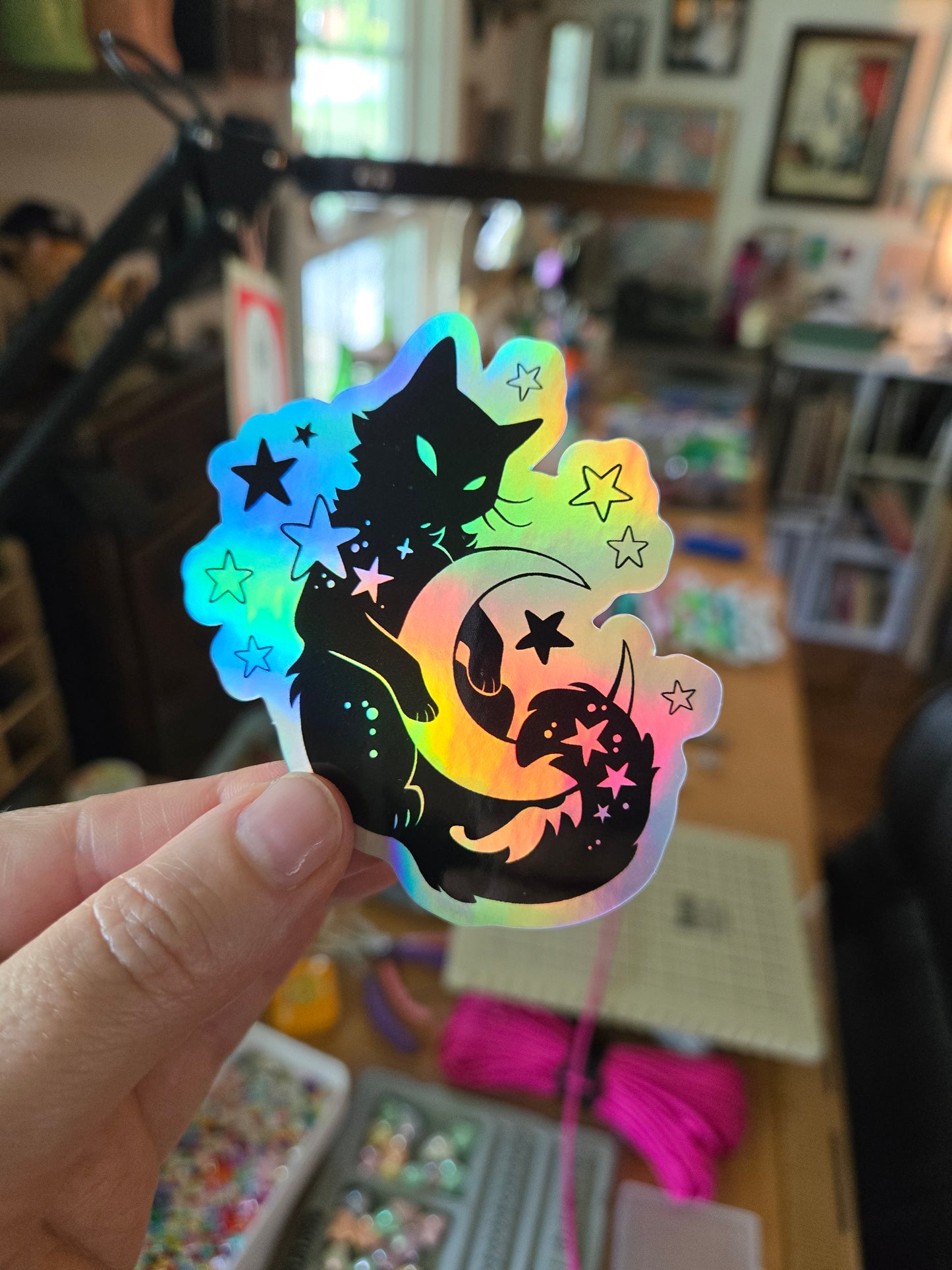 Moon Cat and Stars