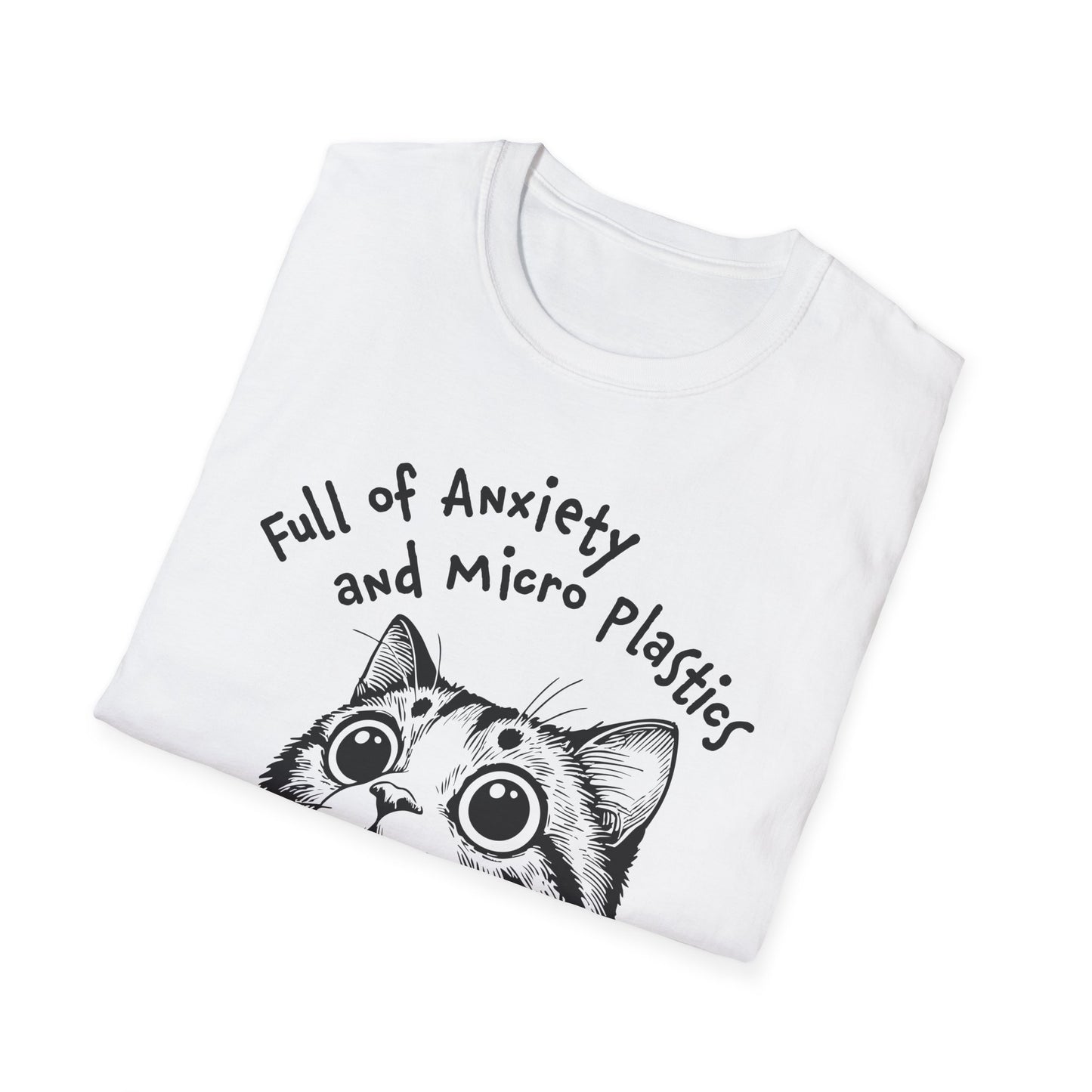 Full of Anxiety and Microplastics Tee, Relatable Mental Health Humor Design