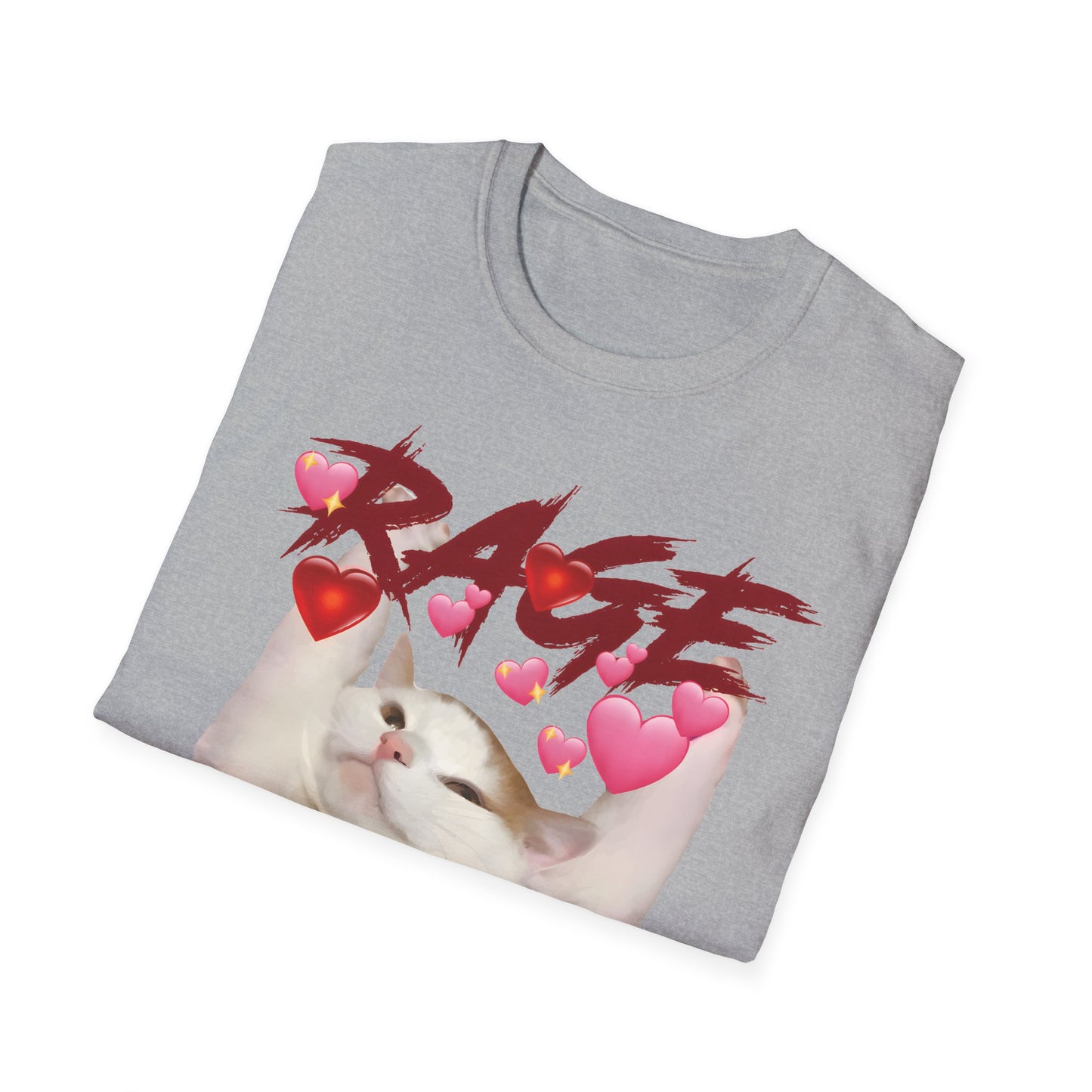 Rage Consumes Me Meme Tee with Hearts and Chaos Energy Vibes