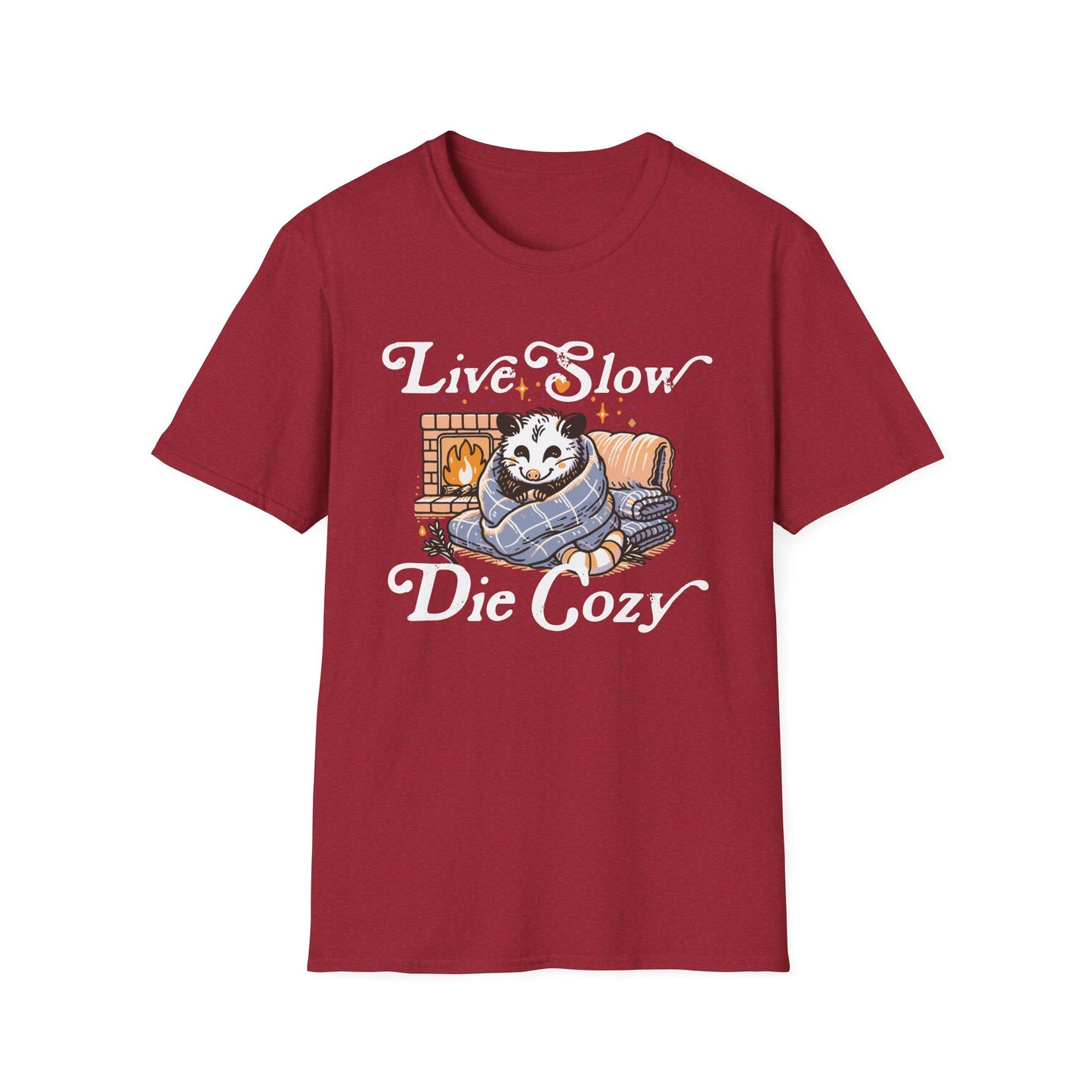 Live Slow Die Cozy Cottagecore Possum Tee