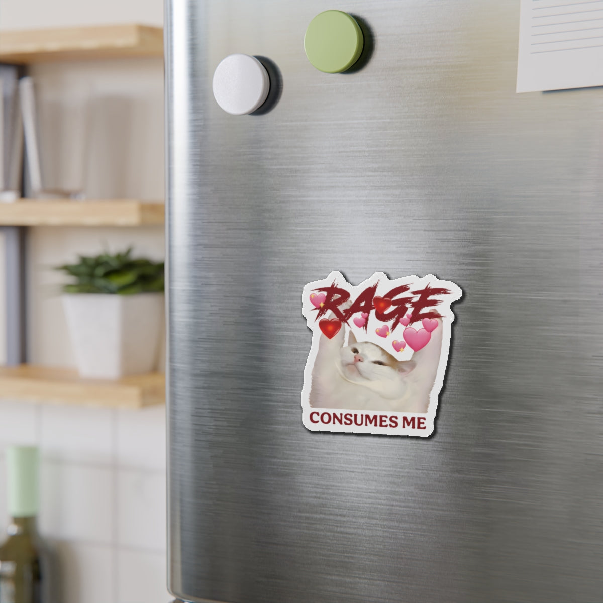 Rage Consumes Me Cat Die-Cut Magnets