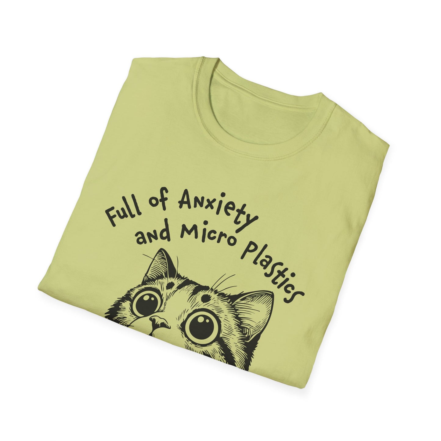Full of Anxiety and Microplastics Tee, Relatable Mental Health Humor Design