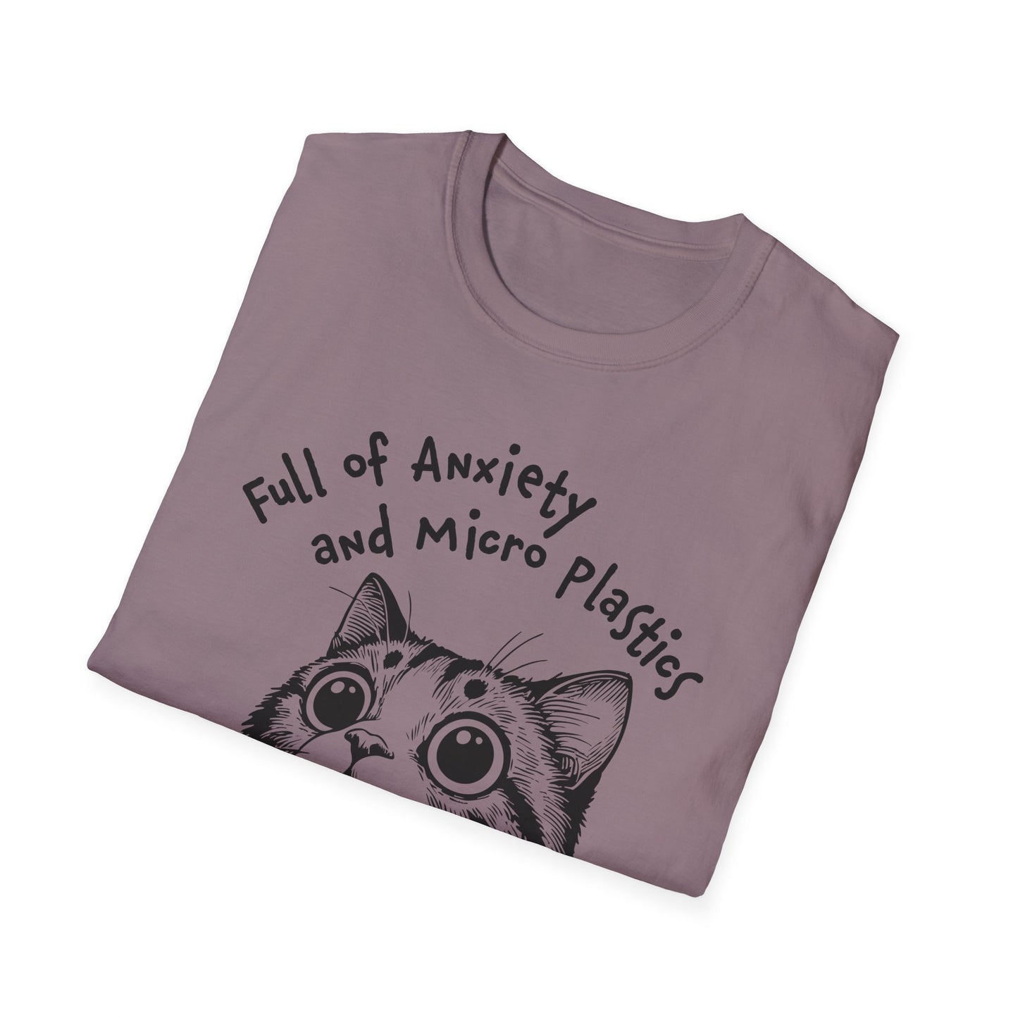 Full of Anxiety and Microplastics Tee, Relatable Mental Health Humor Design