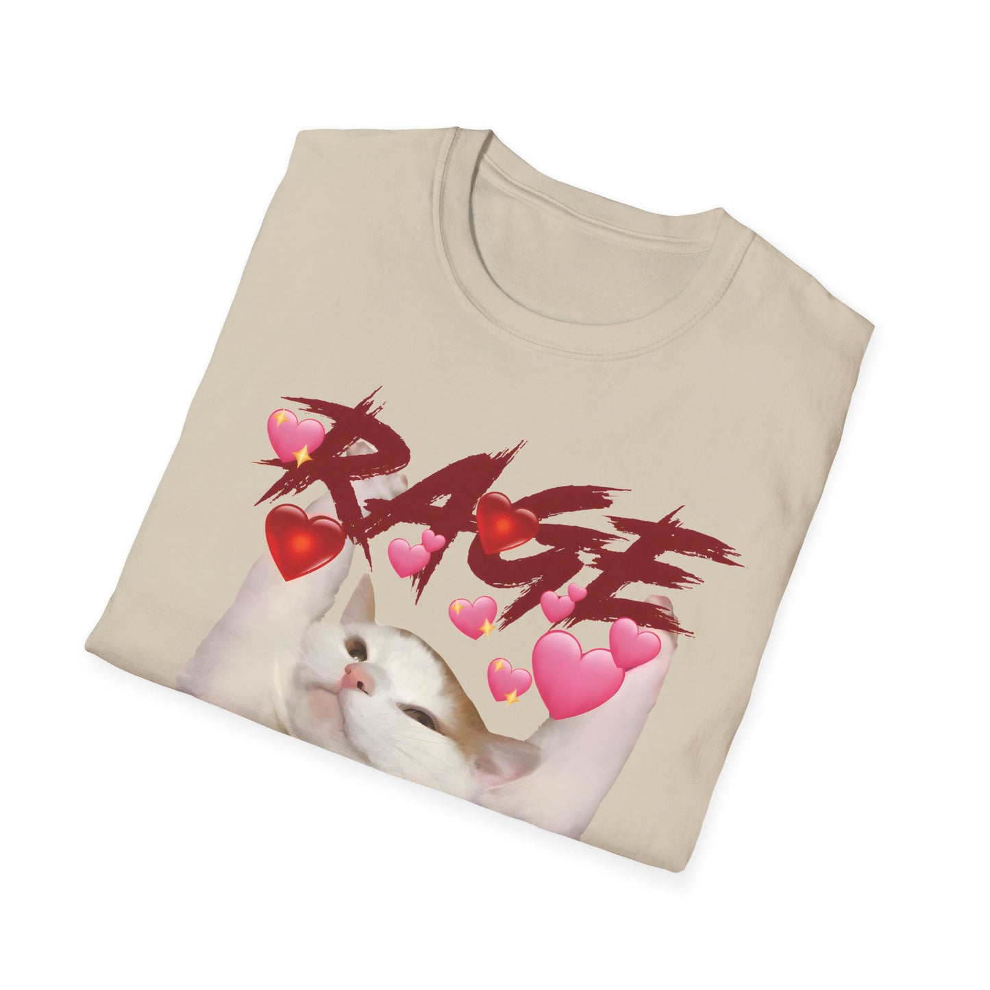 Rage Consumes Me Meme Tee with Hearts and Chaos Energy Vibes