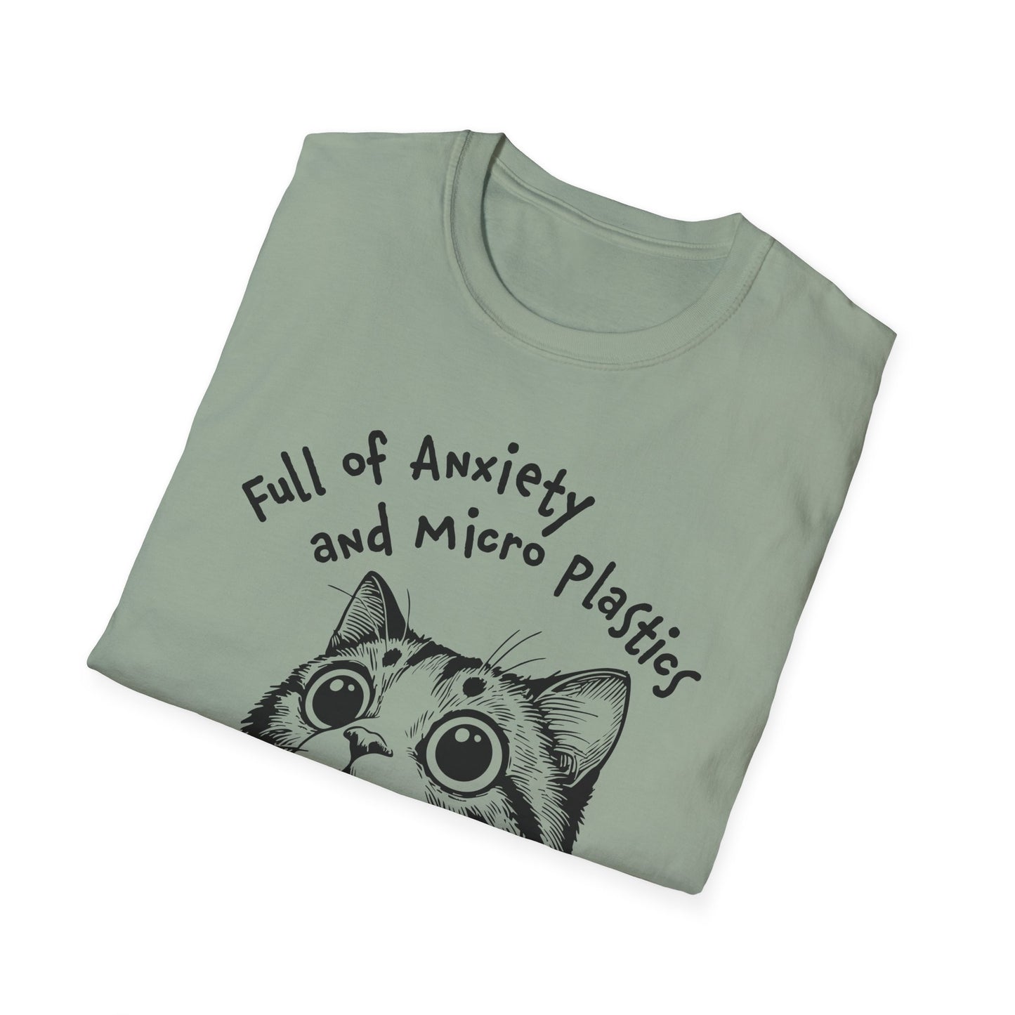 Full of Anxiety and Microplastics Tee, Relatable Mental Health Humor Design