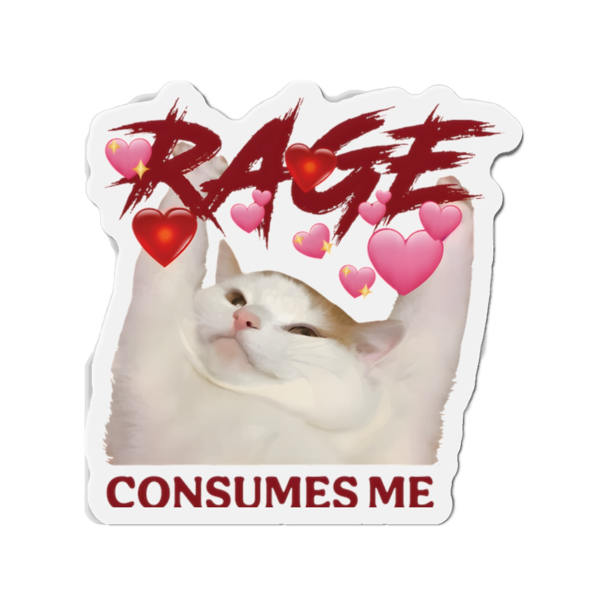 Rage Consumes Me Cat Die-Cut Magnets