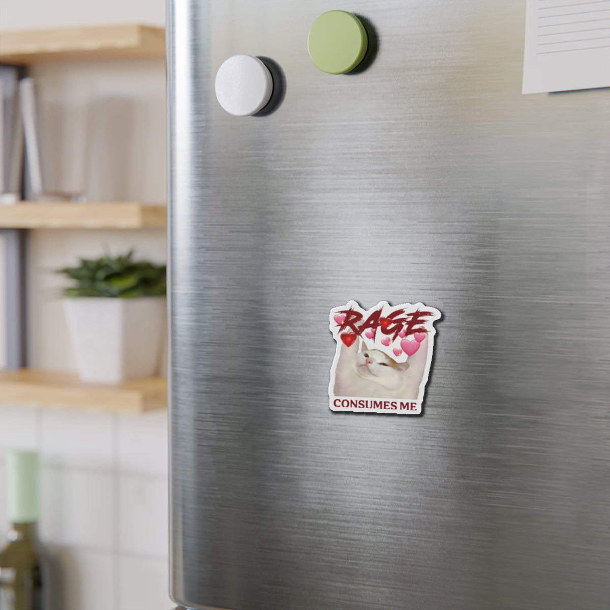 Rage Consumes Me Cat Die-Cut Magnets