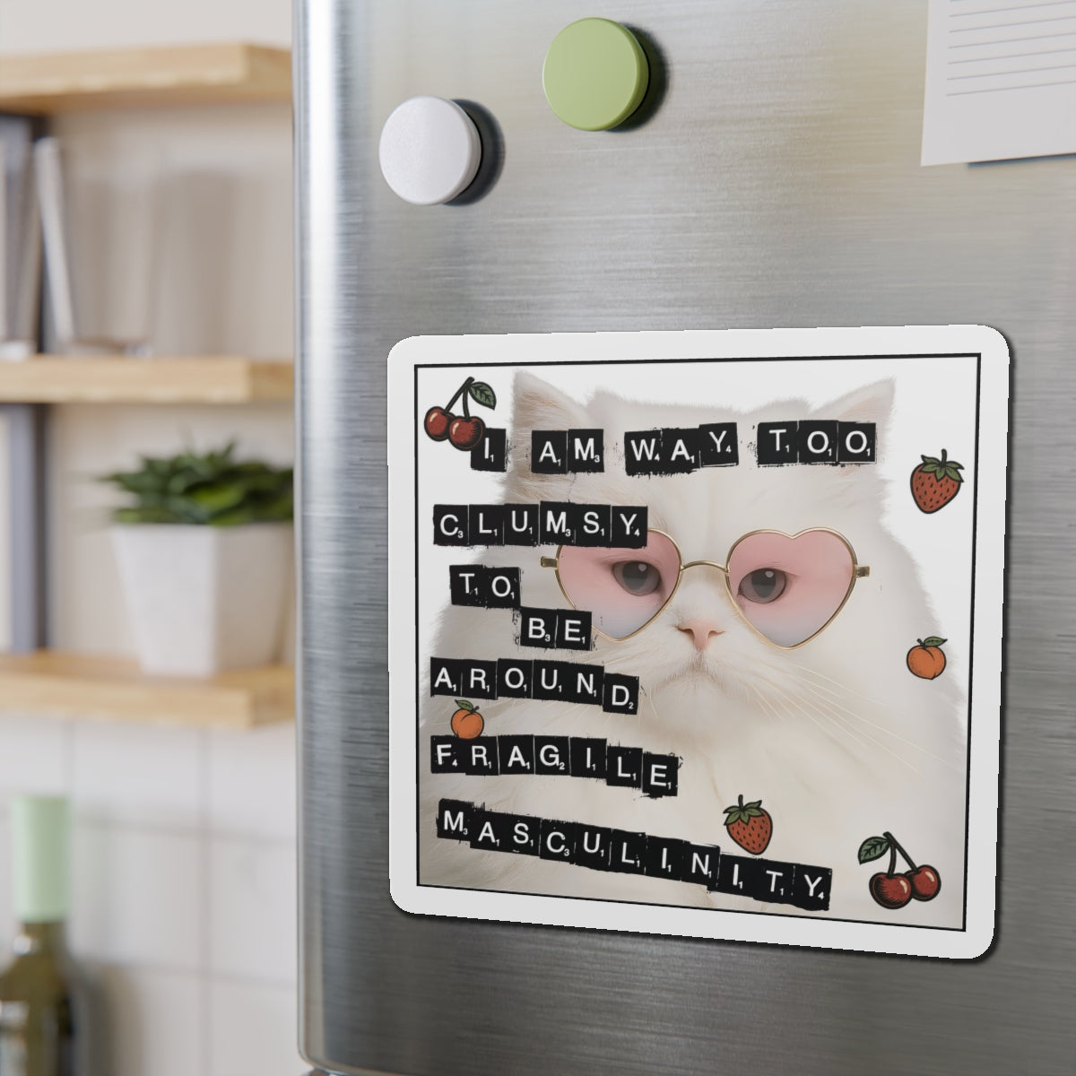Fragile Masculinity Cat Die-Cut Magnets