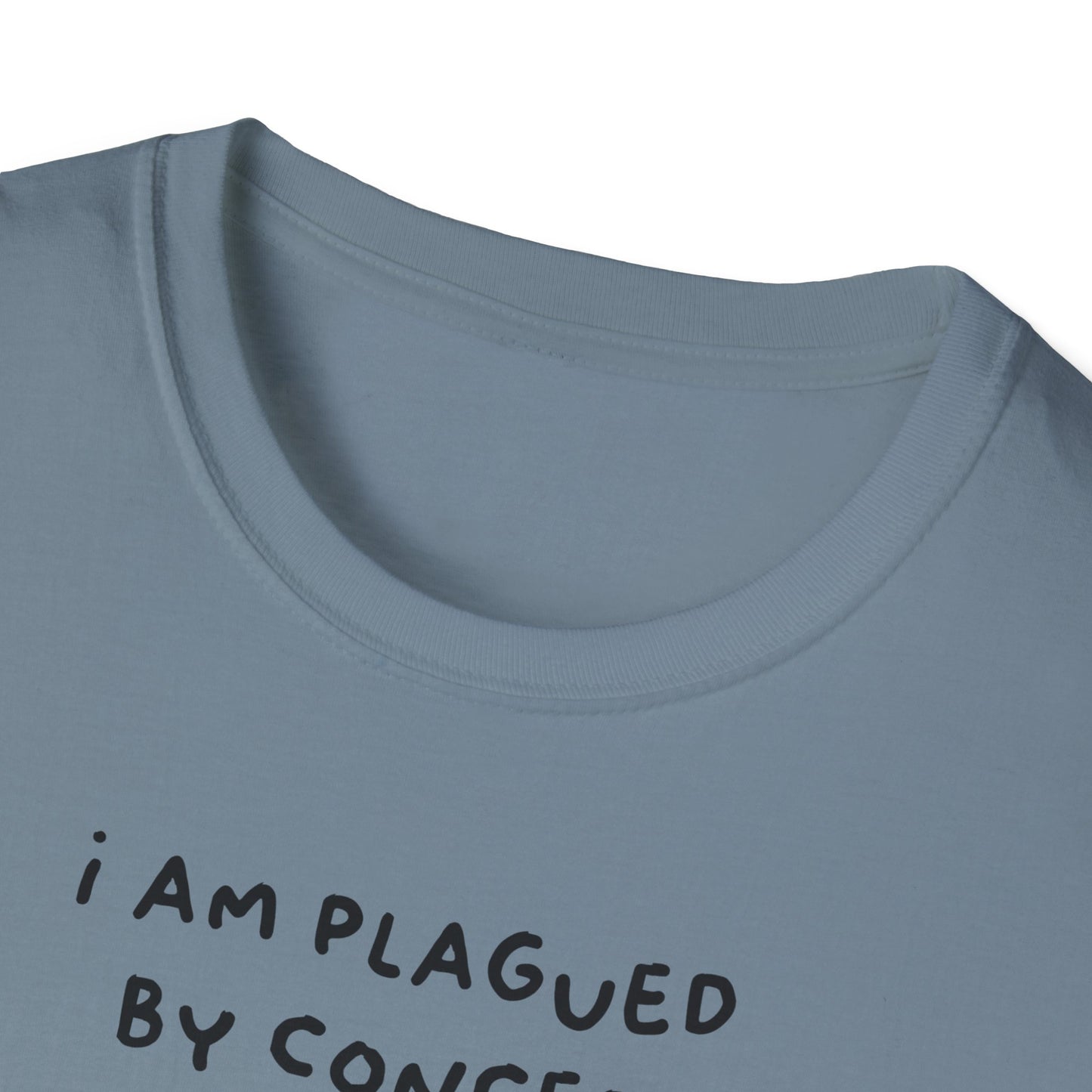 I Am Plagued by Concepts Tee, Existential Meme Cat Design for Overthinkers