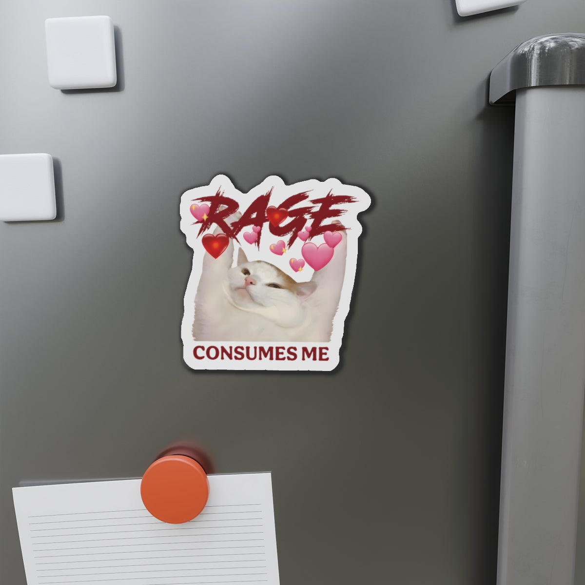 Rage Consumes Me Cat Die-Cut Magnets
