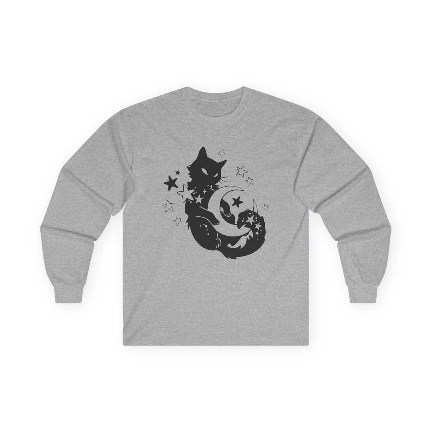 Moon Kitty Amongst the Stars Unisex Ultra Cotton Long Sleeve Tee