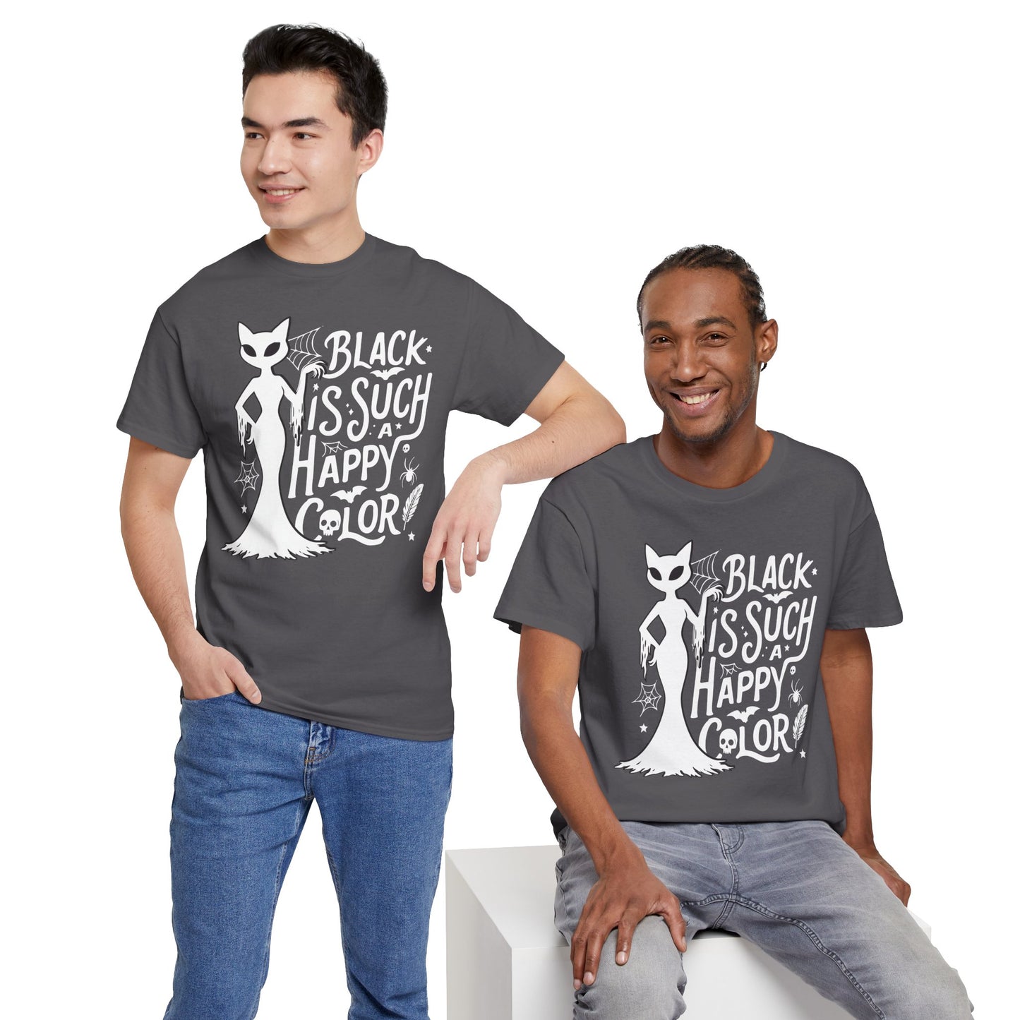 Black is Such a Happy Color T-Shirt for Cat Lovers