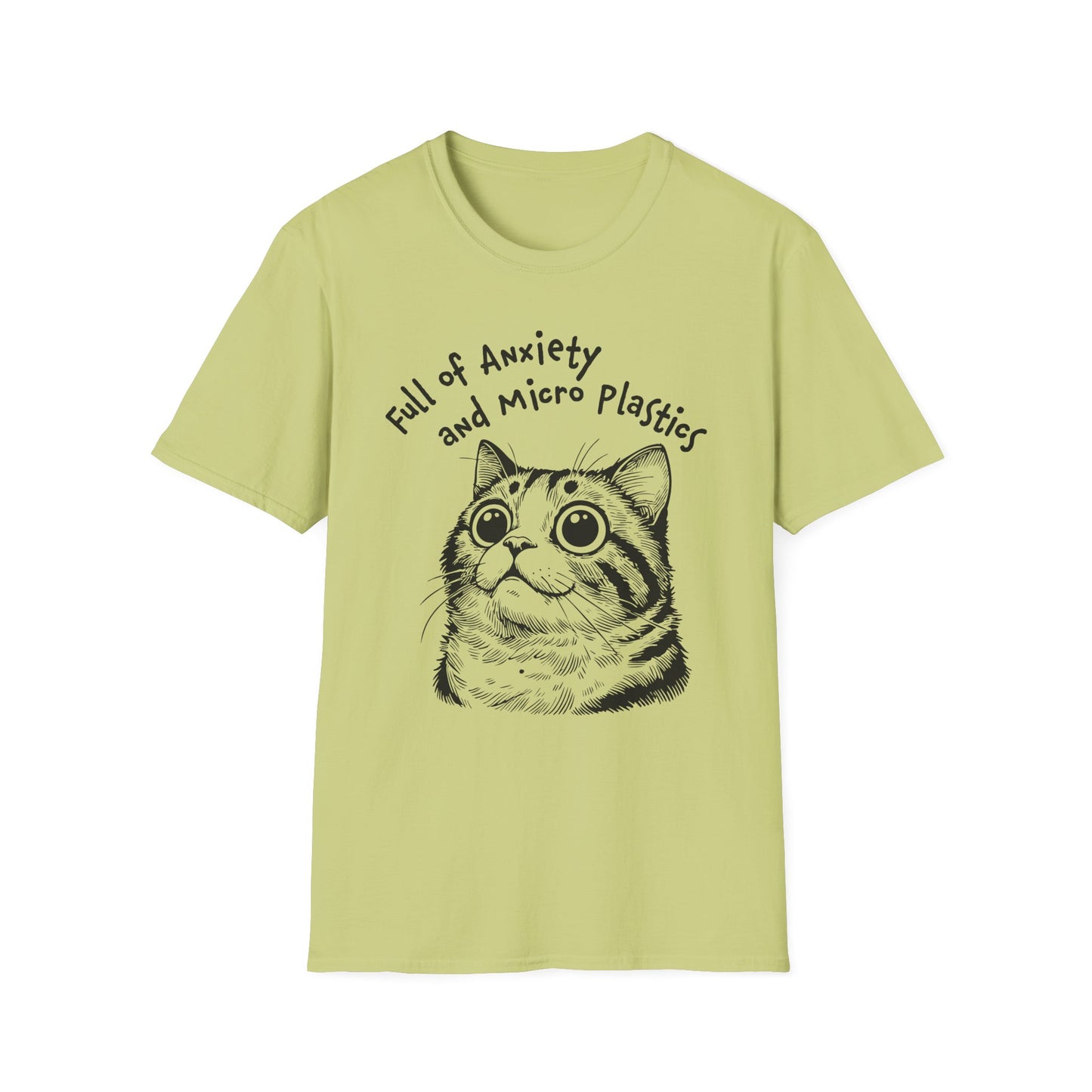 Full of Anxiety and Microplastics Tee, Relatable Mental Health Humor Design