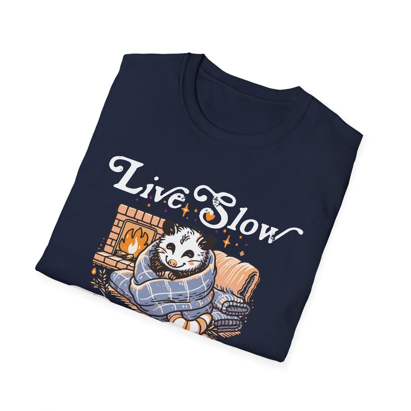 Live Slow Die Cozy Cottagecore Possum Tee