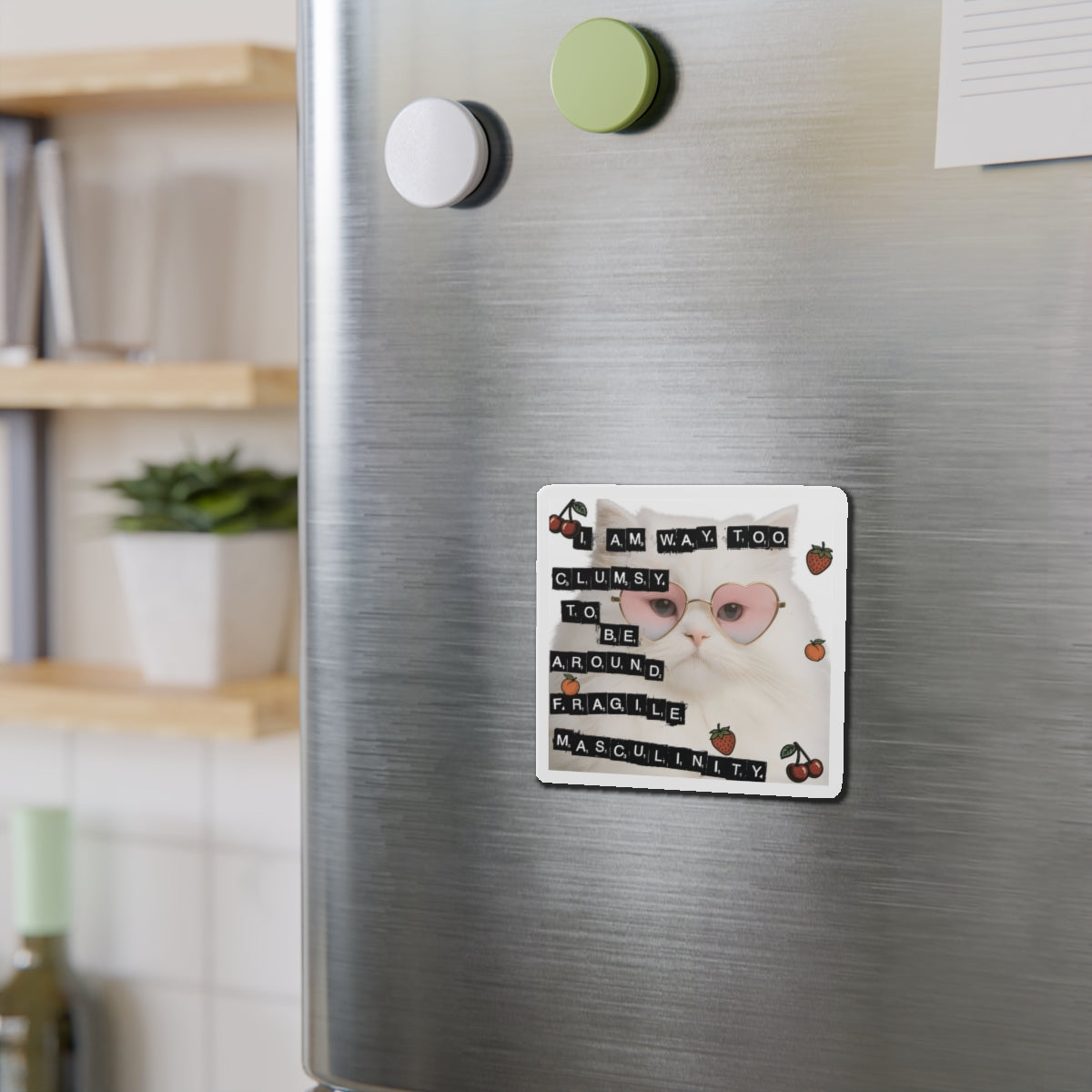Fragile Masculinity Cat Die-Cut Magnets