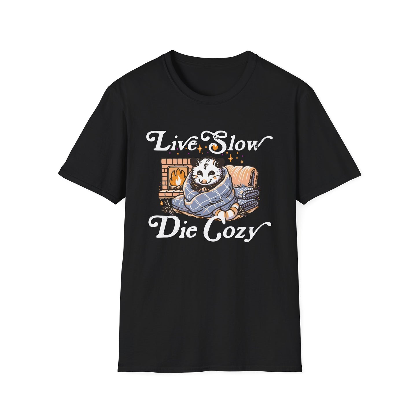 Live Slow Die Cozy Cottagecore Possum Tee