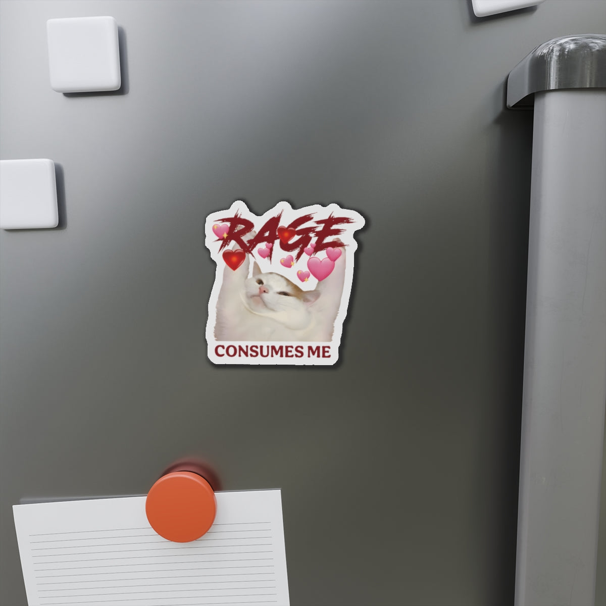 Rage Consumes Me Cat Die-Cut Magnets