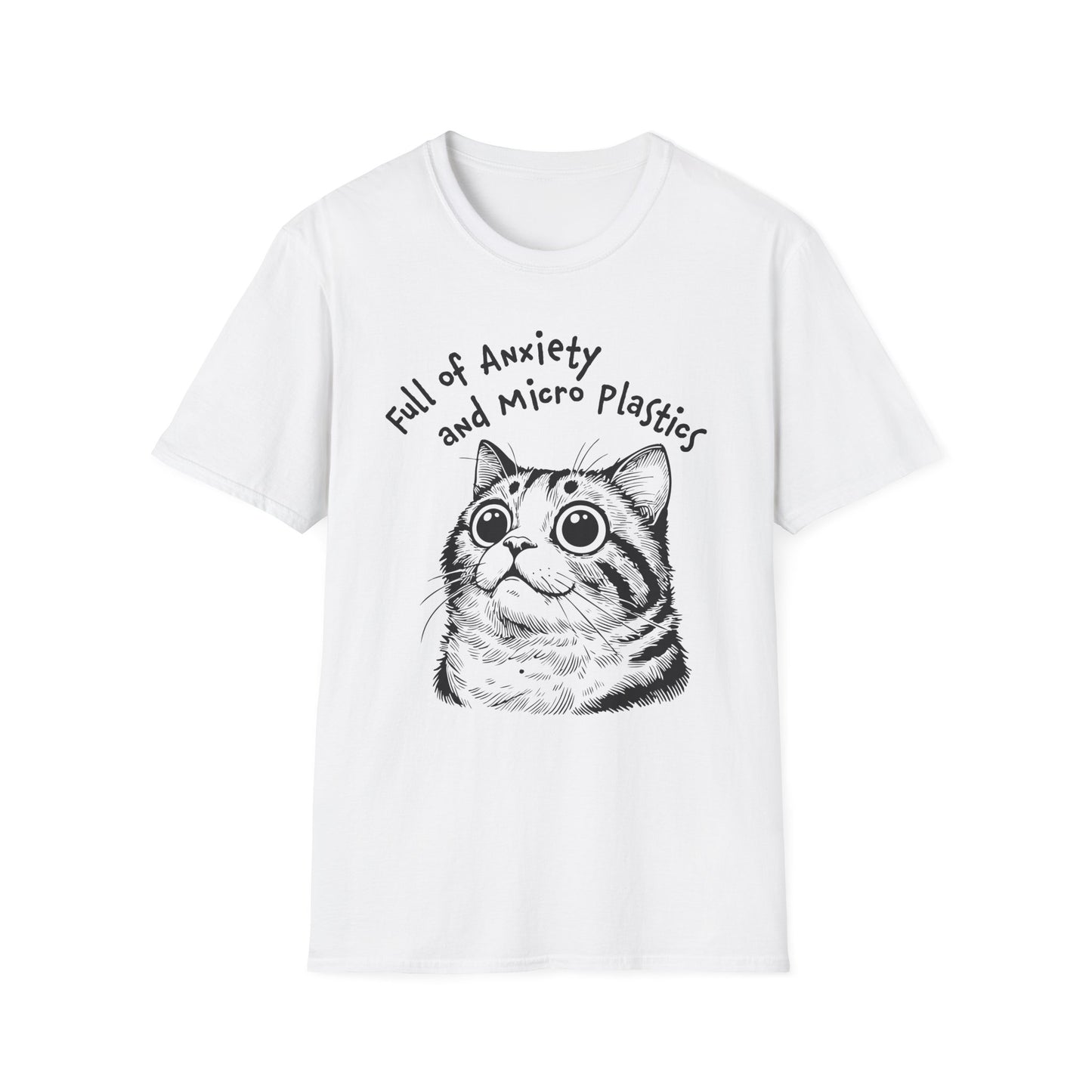 Full of Anxiety and Microplastics Tee, Relatable Mental Health Humor Design