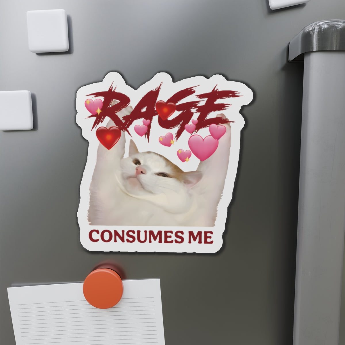Rage Consumes Me Cat Die-Cut Magnets