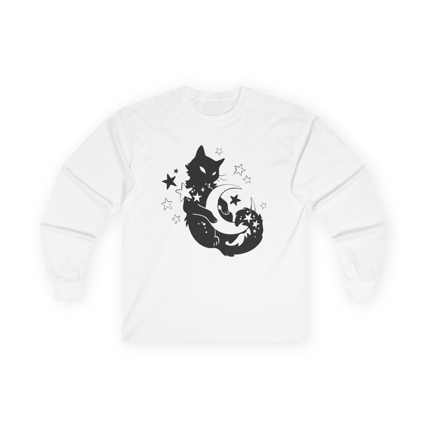 Moon Kitty Amongst the Stars Unisex Ultra Cotton Long Sleeve Tee