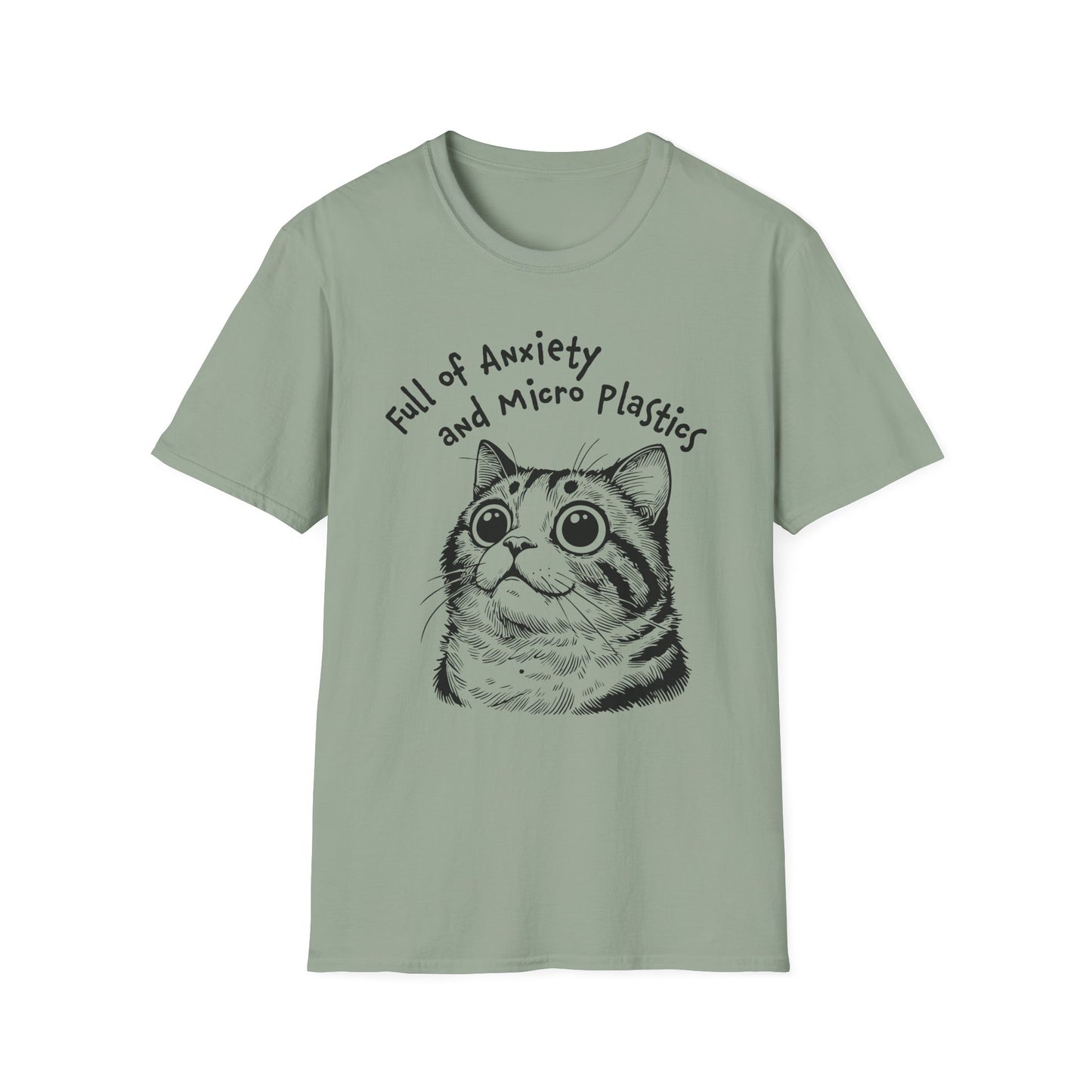 Full of Anxiety and Microplastics Tee, Relatable Mental Health Humor Design