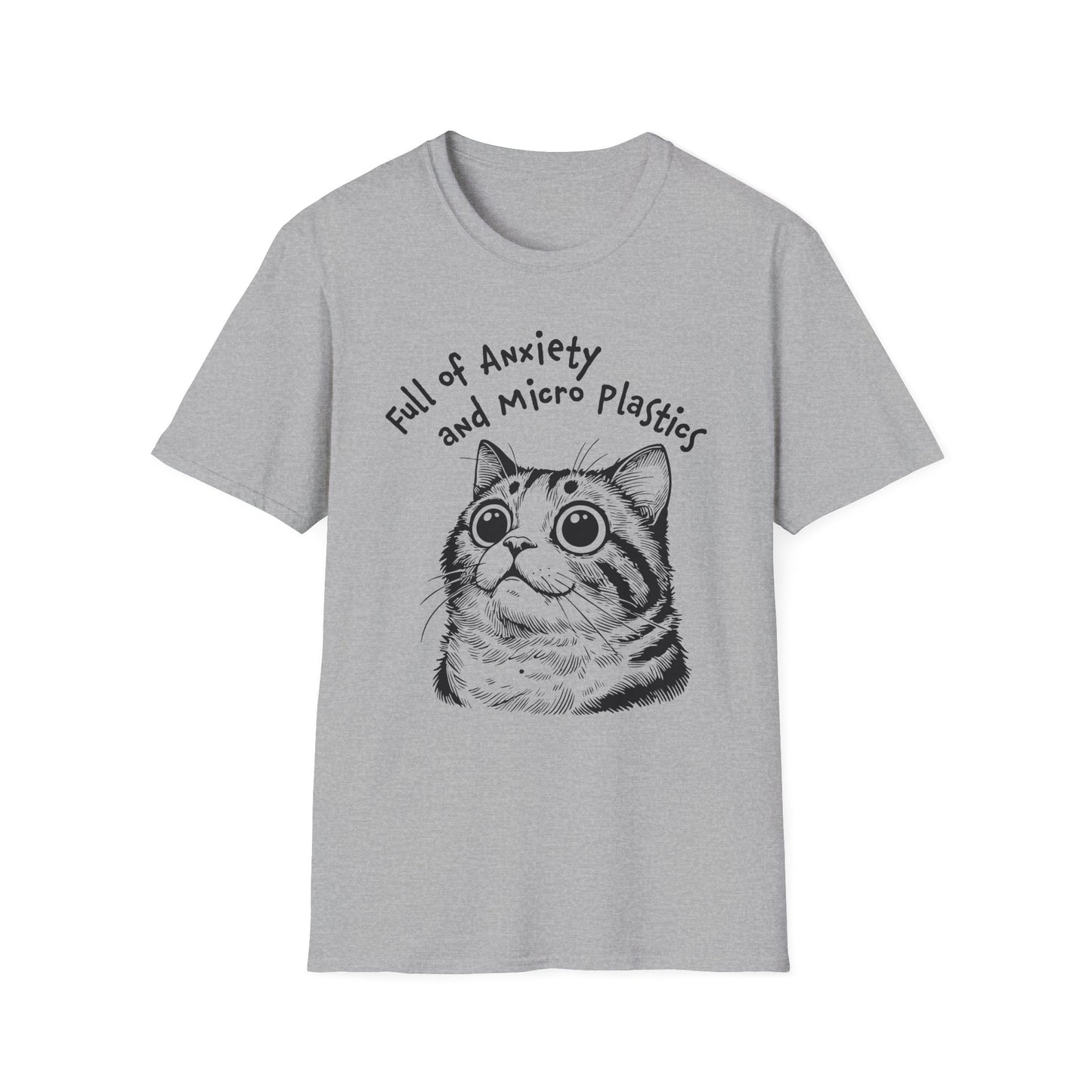 Full of Anxiety and Microplastics Tee, Relatable Mental Health Humor Design