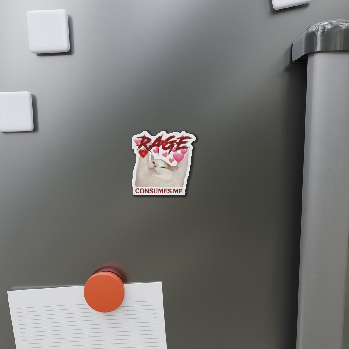 Rage Consumes Me Cat Die-Cut Magnets