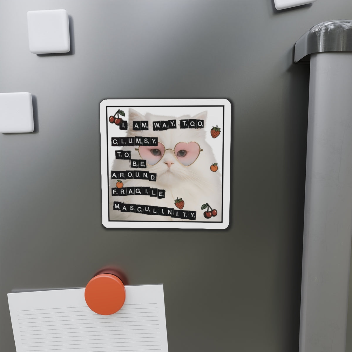 Fragile Masculinity Cat Die-Cut Magnets