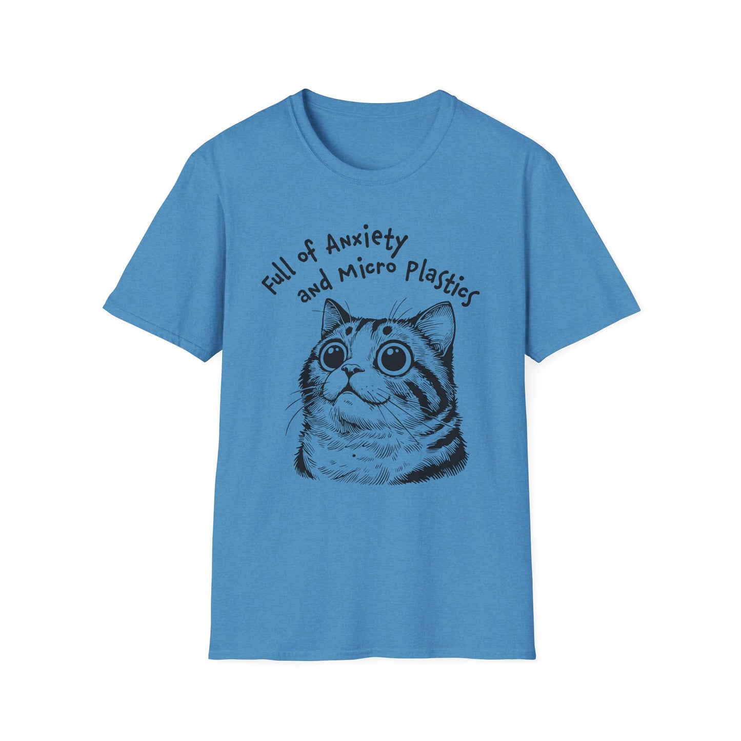 Full of Anxiety and Microplastics Tee, Relatable Mental Health Humor Design